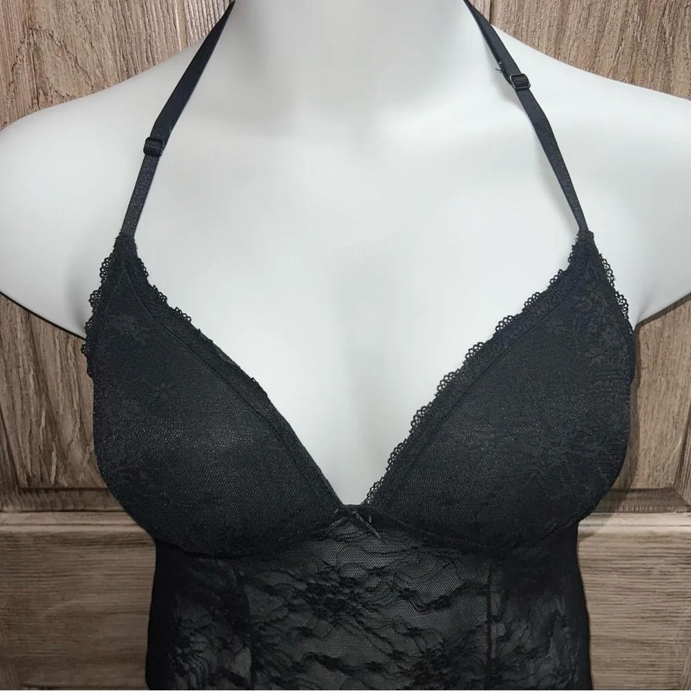 Gilligan & O'Malley Lace Chemise black size medium